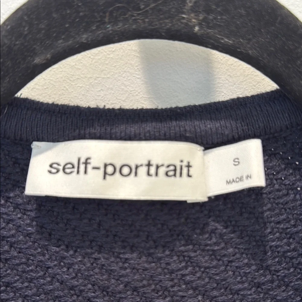 Self-Portrait Black navy cardigan sweater jacket - Picture 2 of 5
